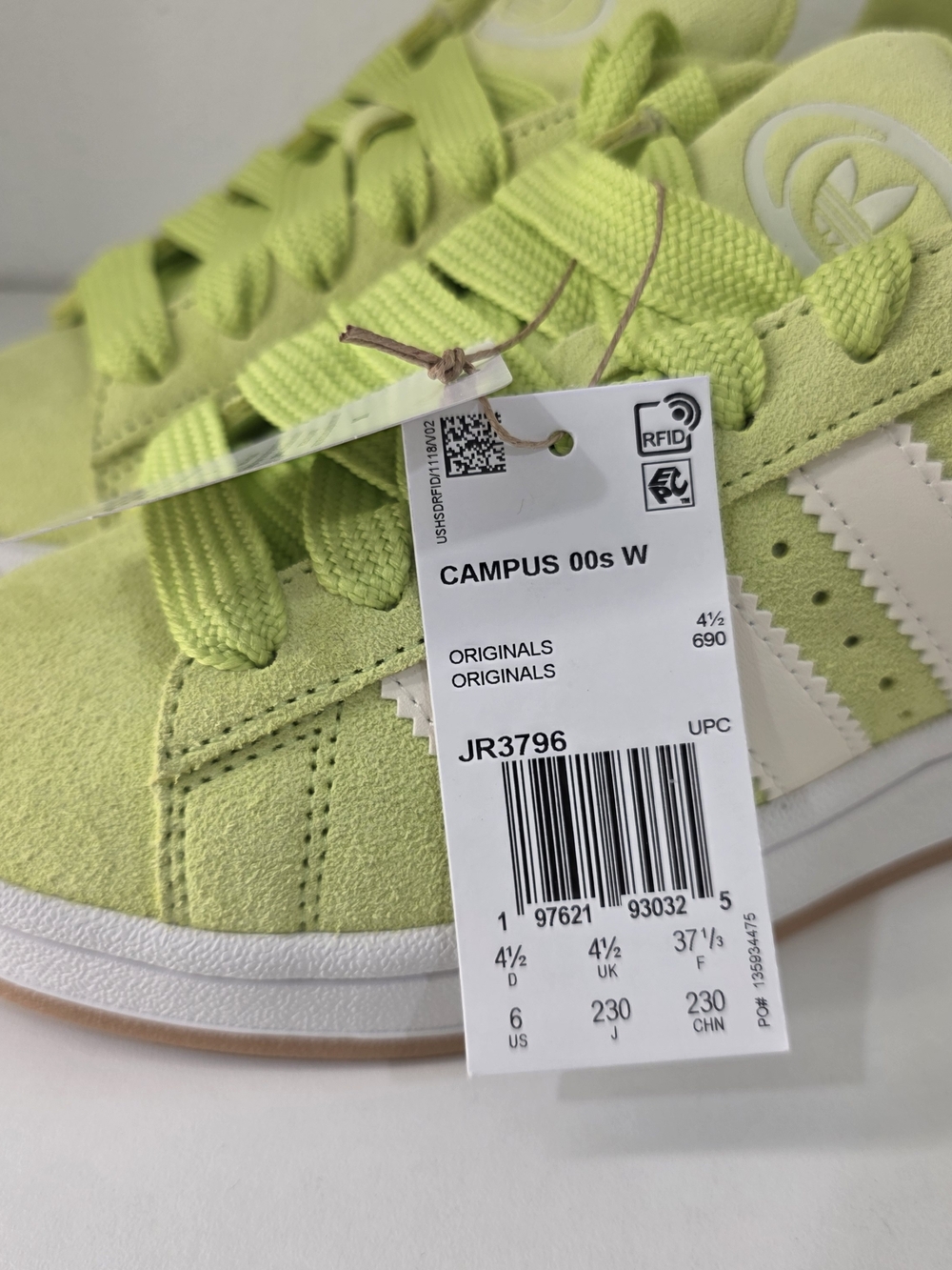 NEW Adidas Originals Campus 00s Lime Green Skate Shoe Women's size 7 - Picture 14 of 14